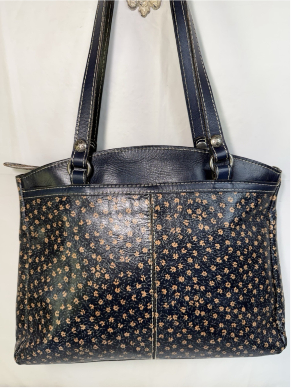 Patricia Nash POPPY Tote Shoulder Bag navy floral - Picture 12 of 16